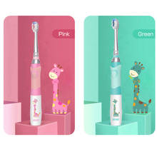 Seago escova de dentes elétrica sônica para crianças de 3 a 12 anos, com bateria de led, temporizador inteligente, cabeças de substituição 2024 - compre barato