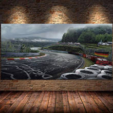 Nurburgring rali estrada esportes carro trilha lona pintura poster cópias floresta paisagem arte da parede para sala de estar cuadros unframed 2024 - compre barato