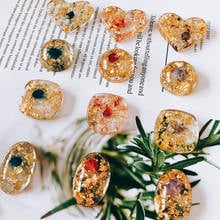 DIY ear accessories resin foil flower square round earring pendant material pendant 8 pieces 2024 - buy cheap