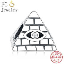 FC Jewelry Fit-collar de plata 925 para mujer, pulsera con abalorio, pirámide de Egipto, mal de ojo, CZ, Berloque 2024 - compra barato