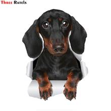 Three Ratels FTC-1071 3D Cute Dachshund Sausage Dog Sticker Car  Decal For Wall  Toilet Room Luggage Skateboard Laptop 2024 - buy cheap