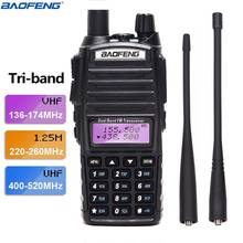 Baofeng-walkie-talkie manual com banda tripla, 2020 mhz-136 mhz, 174-220 mhz e 260-400 mhz, rádio portátil de duas vias 2024 - compre barato