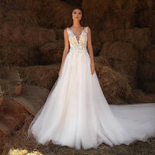SoDigne Princess Wedding dress Boho Sexy Backless V Neck lace Appliques Bridal Gown Beach Wedding Party Dress Plus Size 2024 - buy cheap
