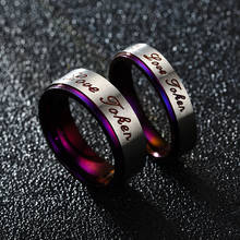 Fashion Stainless Steel Zircon Couple Rings for Men Women Charm Purple Love Foren Titanium Wedding Ring Jewelry Engagement Gift 2024 - buy cheap