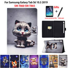 Cat Pattern Case For Samsung Galaxy Tab S6 10.5 SM-T860 SM-T865 T860 2019 10.5" Cover Funda Silicone PU Leather Stand Skin +Gift 2024 - buy cheap