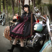 Palace princess sweet lolita dress retro rivet elegant high waist victorian dress kawaii girl gothic lolita op loli cosplay 2024 - buy cheap