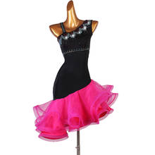 adult junior  latin dress  salsa tango dresss  Rhinestones Costume Stage dress custom singer stage dress lq171 2024 - buy cheap
