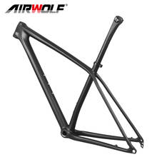 AIRWOLF-Cuadro de bicicleta de montaña de carbono, 29er, con tija de sillín de 30,8mm de diámetro, longitud de 420mm, eje pasante de 148mm, S, M, L 2024 - compra barato