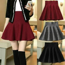 2021 Autumn Winter A-line Thick Short Solid Color Skirt Women Cute Pleated Mini Skirt Female Elegant Knit Skirt 313 2024 - buy cheap