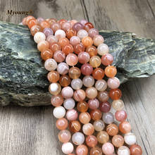 5 Strands Natural Stone Botswana Sardonyx Agates Round Loose Beads,Orange Stripe Agates Beads For DIY Jewelry Making MY210552 2024 - buy cheap