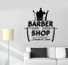 Pegatinas de pared de cortes de pelo para barbería, decoración artística de salón de belleza, dormitorio, sala de estar, murales extraíbles de vidrio para peluquería DG076 2024 - compra barato