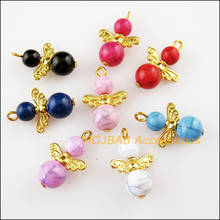 24Pcs Gold Color Wings Mixed Dancing Angel Charms Pendants 14x21mm 2024 - buy cheap