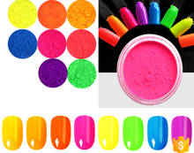 8Jars/Set Neon Pigment Nail Powder Dust Ombre Nail Glitter Gradient Glitter Iridescent Acrylic Phosphor acrylic Pigments H&*& 2024 - buy cheap