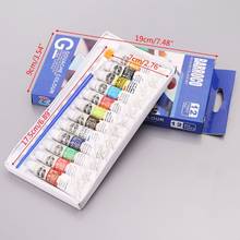 Juego de tubos de pintura Gouache, 12 colores, 6ml, pincel, suministros de arte, Q1JC 2024 - compra barato