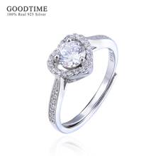 Elegant Women Rings Pure 100% 925 Sterling Silver Ring Jewelry Anniversary Love Heart Zircon Fashion Wedding Ring For Bridal 2024 - buy cheap