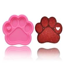 Bear Paw Keychain Casting Silicone Mould DIY Crafts Jewelry Pendant Making Tools Crystal Epoxy Resin Mold 1XCA 2024 - buy cheap