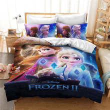 Edredón de Elsa y Anna para niñas, hermoso edredón de decoración de dormitorio, de tamaño doble juego de cama, ropa de cama individual, Queen y King 2024 - compra barato