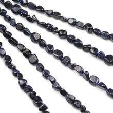 Cuentas de Piedra de Arena azul Natural Irregular, cuentas espaciadoras sueltas para la fabricación de joyas, accesorios para collar y pulsera de 15 pulgadas, 4-8mm 2024 - compra barato