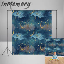 Newborn Backdrop for Photography Studio Gold Moon Stars Flash Baby Shower Birthday Party Photo Background for Children Backdrops 2024 - buy cheap