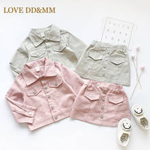 Conjunto de roupas infantis love dd & mm, casaco com bolso de botão + saia, estilo outono 2021 2024 - compre barato