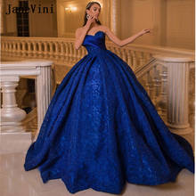 JaneVini-vestido de fiesta largo de encaje para mujer, ropa de noche azul real sin mangas, estilo Formal, Arabia Saudita, 2020 2024 - compra barato