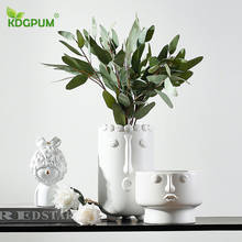 Modern Handmade Ceramic Vase Nordic Creative Face Decoration Simple Living Room Flower Arrangement Dried Flower Ornaments 2024 - buy cheap