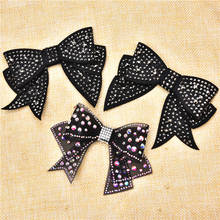 Ab Rhinestone Bow Flowers Patches Crystal Patches Sew On Stone Applique Clothes Diy Hair Accessories Shoes Bags Patches Decor 2024 - buy cheap