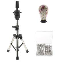 23 Inch Canvas Mannequin Head with Tripod Stand + 150 T Pins for Wig Making Hat Display, Complete Wig Making Kit and Supplies 2024 - buy cheap