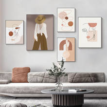Pôster geométrico minimalista boho, pintura de tela para parede, pintura de parede, imagem artística moderna, decoração de interiores para sala de estar 2024 - compre barato
