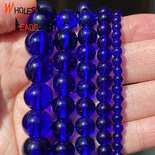6/8/10/12mm Blue Glass Beads Round Beads For Needlework Jewelry Making Diy Bracelet Handmade Accessories 15" 2024 - buy cheap