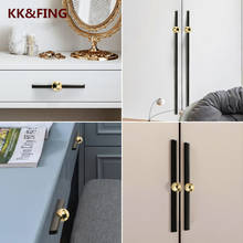 KK & FING-tiradores de aleación de aluminio para puerta de armario, Pomos y alacena Tiradores para, color negro y dorado, nuevos 2024 - compra barato
