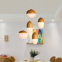 Barra de luz colgante Simple moderna, lámpara Led para comedor, dormitorio, habitación de niños, iluminación creativa de madera para Loft 2024 - compra barato