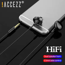 !ACCEZZ In-Ear 3.5mm Earphones Bass Stereo Surround Wire Control Earbuds For iPhone Samsung Xiaomi MP3 Sports Headsets With Mic 2024 - buy cheap