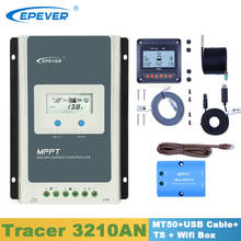 Epever-controlador solar tracer3210an, regulador mppt de 30a, 12v24v com display mt50, cabo usb, sensor de temperatura, caixa de wi-fi incluindo 2024 - compre barato