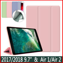 Capa protetora para ipad, case protetor para ipad de 2017, 2018, 9.7 polegadas, air 1, 2, 5a, 6a geração, ímã, wake concha macia de silicone tpu para cima 2024 - compre barato