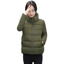 2021 Stand Collar Winter Autumn Basic Jackets Women's Solid Thicken Cotton Padded Casual Parkas Pocket Puffer Jacket Woman Coat 2024 - buy cheap