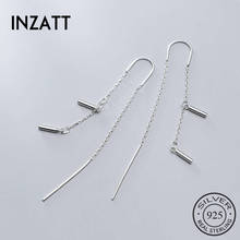 INZATT Real 925 Sterling Silver Chain Tassel MInimalist Drop Earrings For Elegant Women Cute Wedding Curve Earring Fine Jewelry 2024 - buy cheap