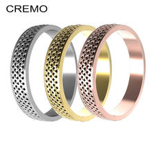 Cremo-Anillos Vintage para mujer, anillos intercambiables rellenos de punto, combinación de acero inoxidable, anillo de punto, banda Bague Acier 2024 - compra barato