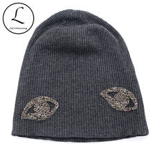 New Design Women Rhinestones Ribbed Cotton Hats Casual Spring Autumn Winter Women Ladies Slouch Beanies Hats and Caps Girls hats 2024 - buy cheap