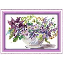 Flowers Vase counted printed on the canvas 11CT 14CT DIY kit Chinese Cross Stitch embroidery needlework Set home decor 2024 - buy cheap