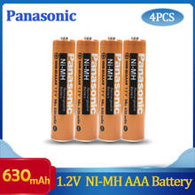Panasonic-bateria recarregável ni-mh nimh aaa original, 1.2v, 630mah, 4 unidades, tempo de carregamento, ou 1200 vezes, frete grátis! 2024 - compre barato