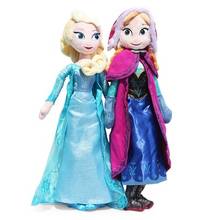 Muñeca de dibujos animados de Frozen para niños, juguete de peluche Original de alta calidad, princesa Anna y Elsa, regalo de cumpleaños, 50CM 2024 - compra barato
