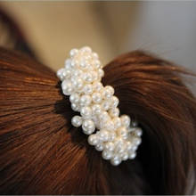 Fashion Creative New Pearl Girl Elasticity Hair Rope For Women Flower Rubber Korean Pop Headband Accessories Wholesale 2024 - buy cheap