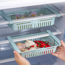 Organizador de refrigerador ajustável, cesta de gaveta para refrigerador, puxável, gavetas, fresco, espaçador, camada de prateleira, armazenamento 2024 - compre barato