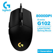 Novo logitech g102 lightsync gaming mouse nova atualização 2 geração com efeito streamer 8000 dpi para computador portátil mouse jogos 2024 - compre barato