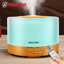 Kbaybo-umidificador de ar ultrassônico de 500ml com luz led, difusor de óleos essenciais, aroma de grão de madeira, para aromaterapia, controle remoto de 24v 2024 - compre barato