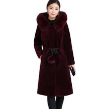 New Women Long Mink Velvet Jacket Autumn Winter Faux Fur Hooded Overcoat Women's Plus Size Thick Warm Mink Velvet Faux Fur Coat 2024 - buy cheap