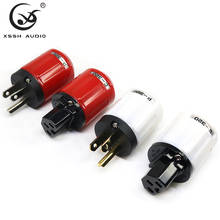 XSSH YIVO Audio P-320 C-320 OEM hifi big power cable audio Rhodium Gold Plated Brass Red Pure Copper US AC power plug Connector 2024 - buy cheap