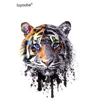 Цветные тигровые водостойкие временные тату s для мужчин, искусственные тату, наклейки на тело, тату из хны, временные тату 2024 - купить недорого