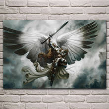 sword angel armor women knight fantasy fabric posters on the wall picture home art living room decoration KL284 2024 - buy cheap